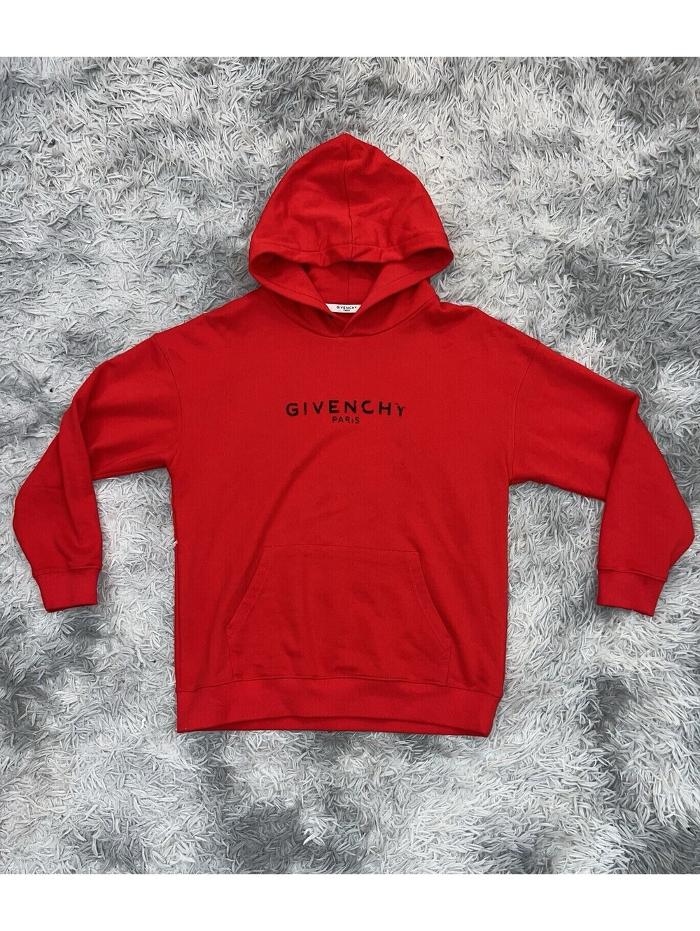 Givenchy Paris Red Hoodie Sweatshirt XS